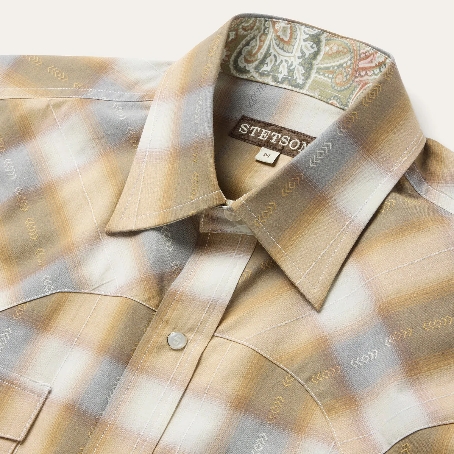 Gold Dust Plaid Short Sleeve Shirt sold by Stetson product image thumbnail 3