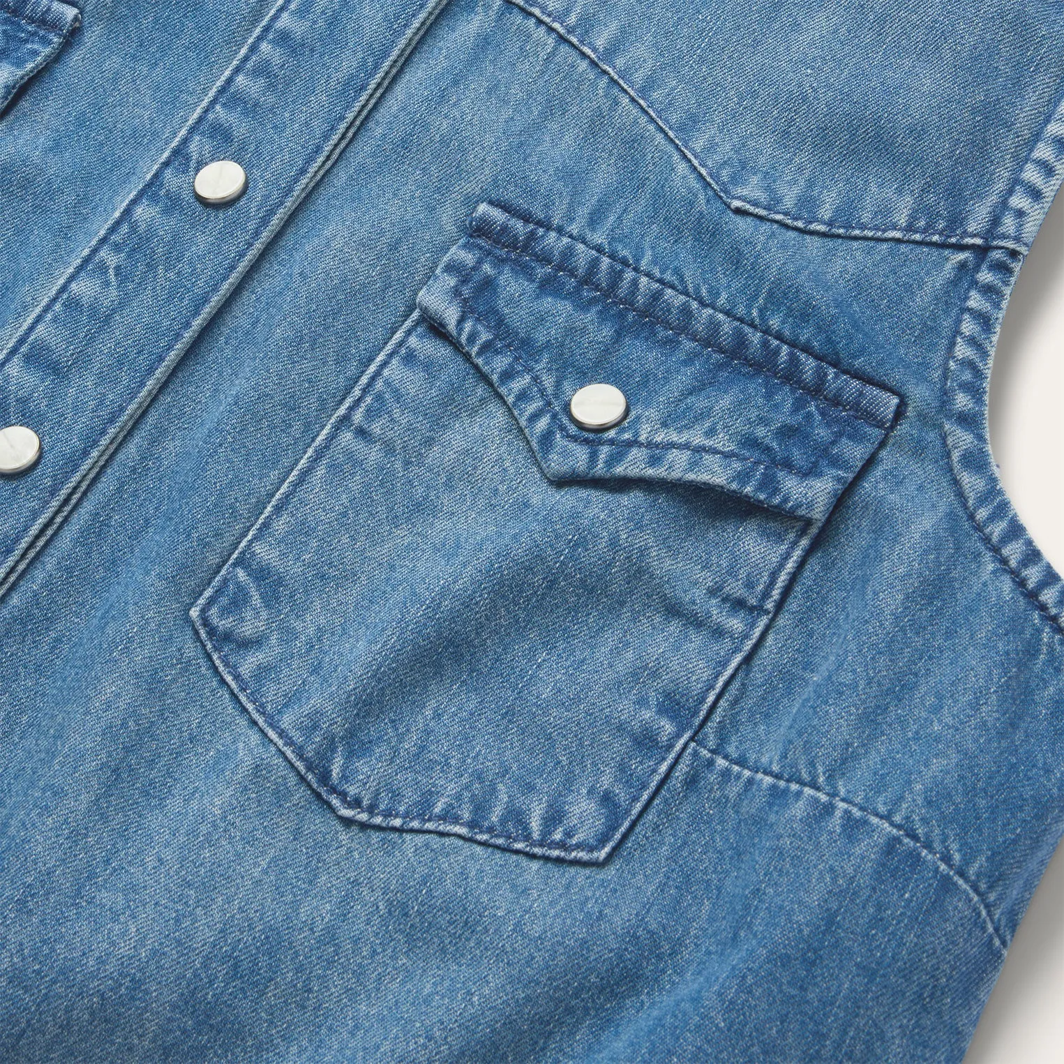 Embroidered Sleeveless Denim Shirt sold by Stetson product image thumbnail 5