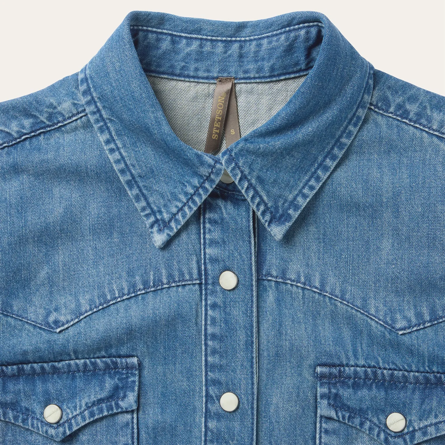 Embroidered Sleeveless Denim Shirt sold by Stetson product image thumbnail 4