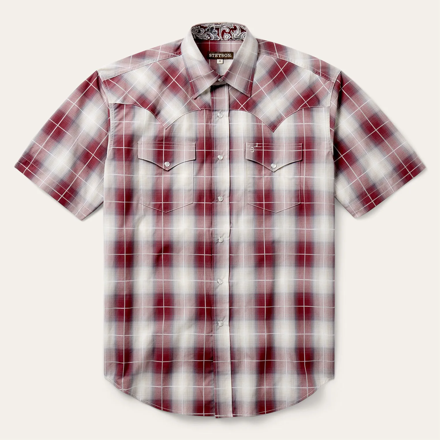 Ombre Plaid Short Sleeve Shirt sold by Stetson
