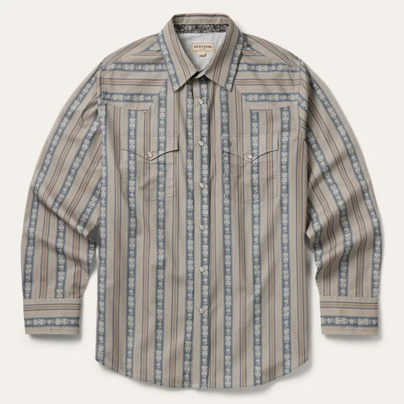 Chevron Stripe Western Shirt made by Stetson