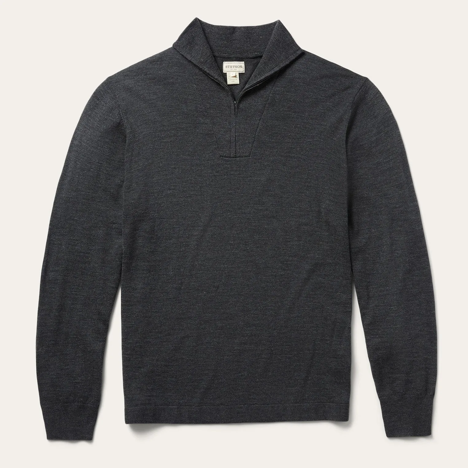 Elbow Patch Knit Sweater in Grey sold by Stetson