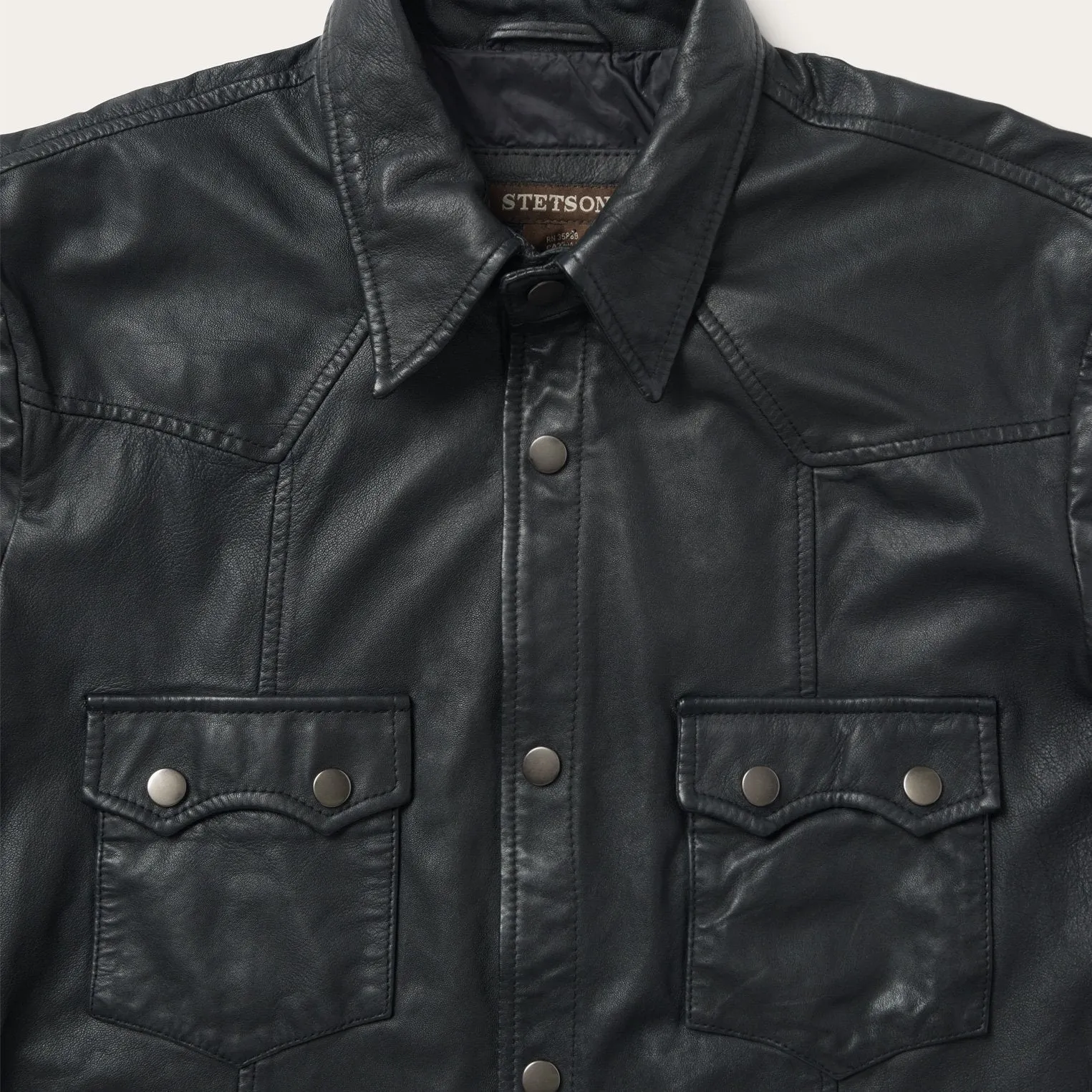 Leather Western Shirt Jacket sold by Stetson product image thumbnail 4