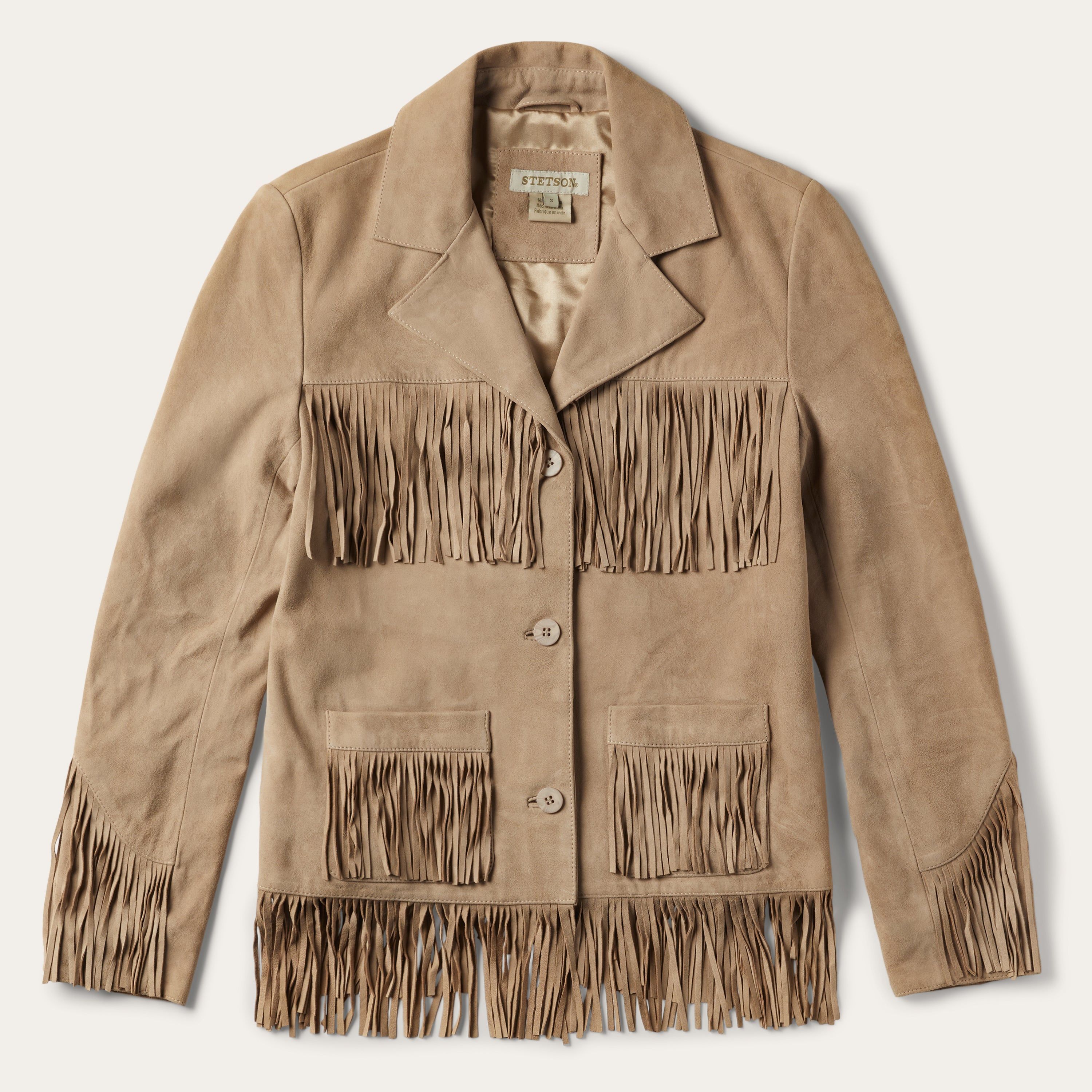 Tan Fringe Suede Jacket sold by Stetson
