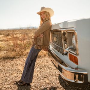 Tan Fringe Suede Jacket sold by Stetson