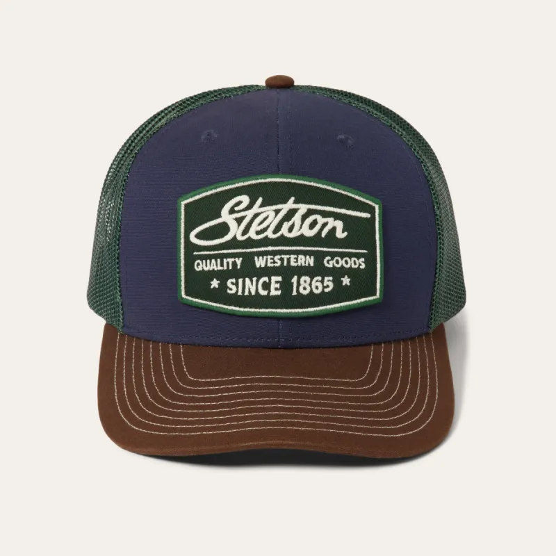Navy Heritage Script Trucker Cap sold by Stetson