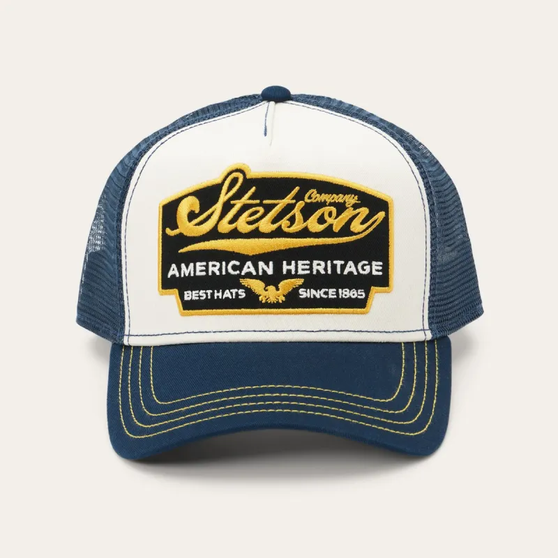 Navy Script Heritage Trucker Cap sold by Stetson