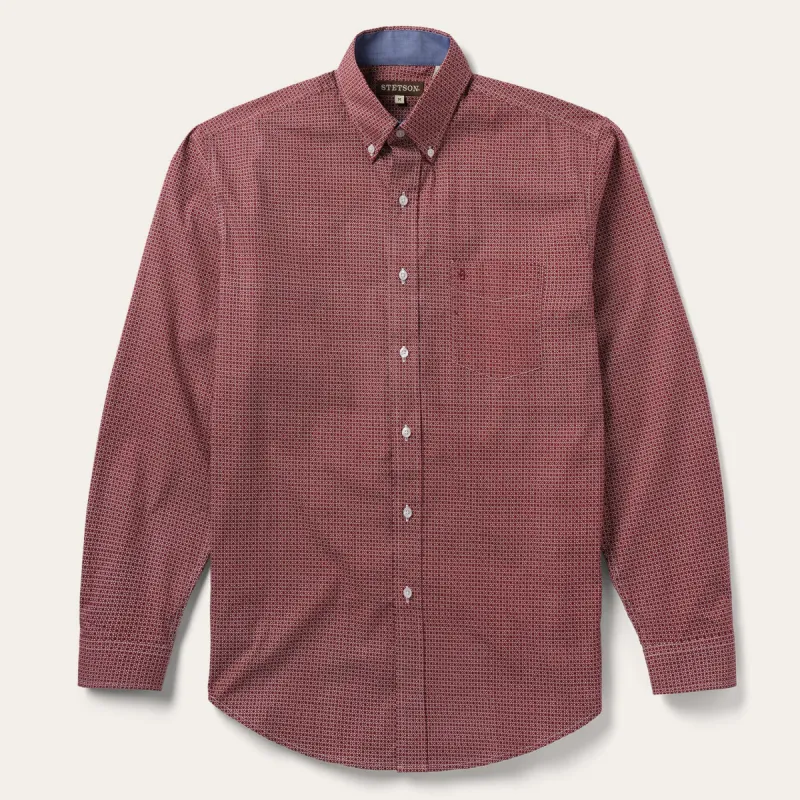 Micro Print Button-Front Shirt sold by Stetson