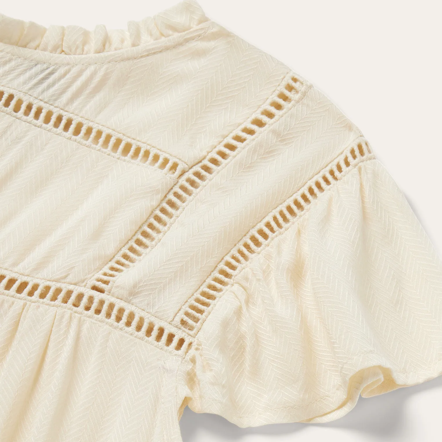 Cream Herringbone Blouse sold by Stetson product image thumbnail 5