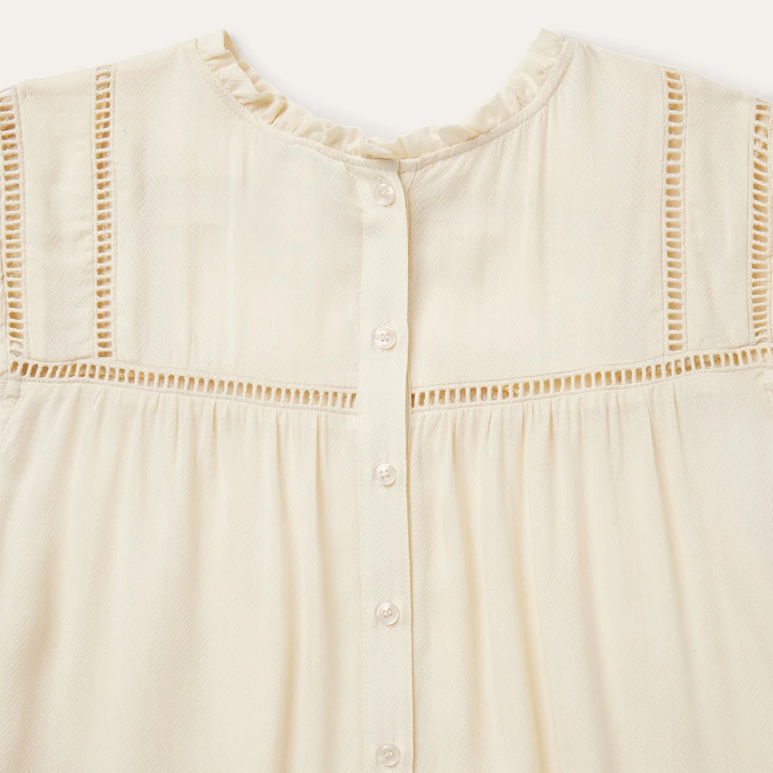 Cream Herringbone Blouse sold by Stetson product image thumbnail 4