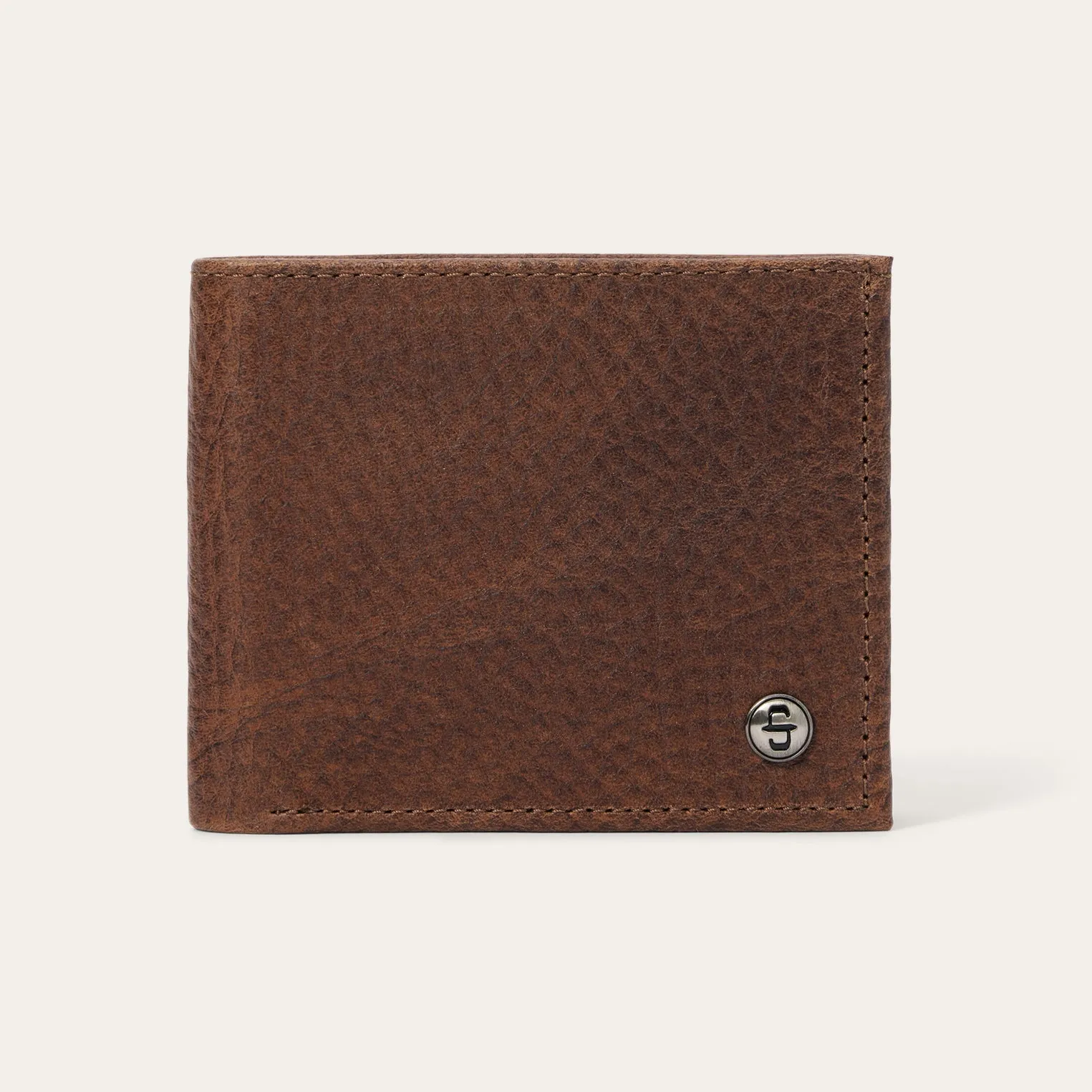 Bison Leather Stetson Rivet Bi-Fold Wallet sold by Stetson