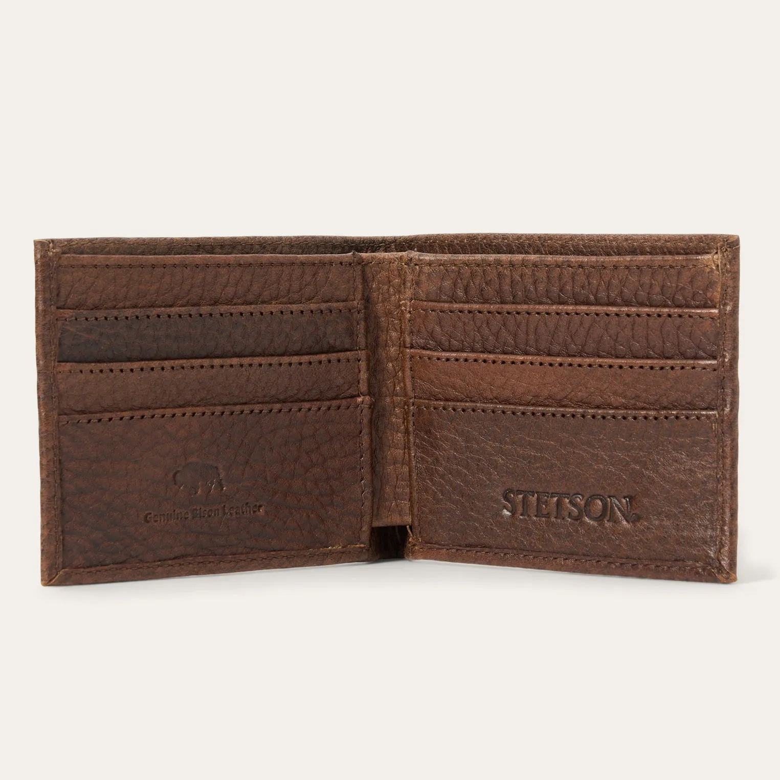 Bison Leather Stetson Rivet Bi-Fold Wallet sold by Stetson product image thumbnail 4