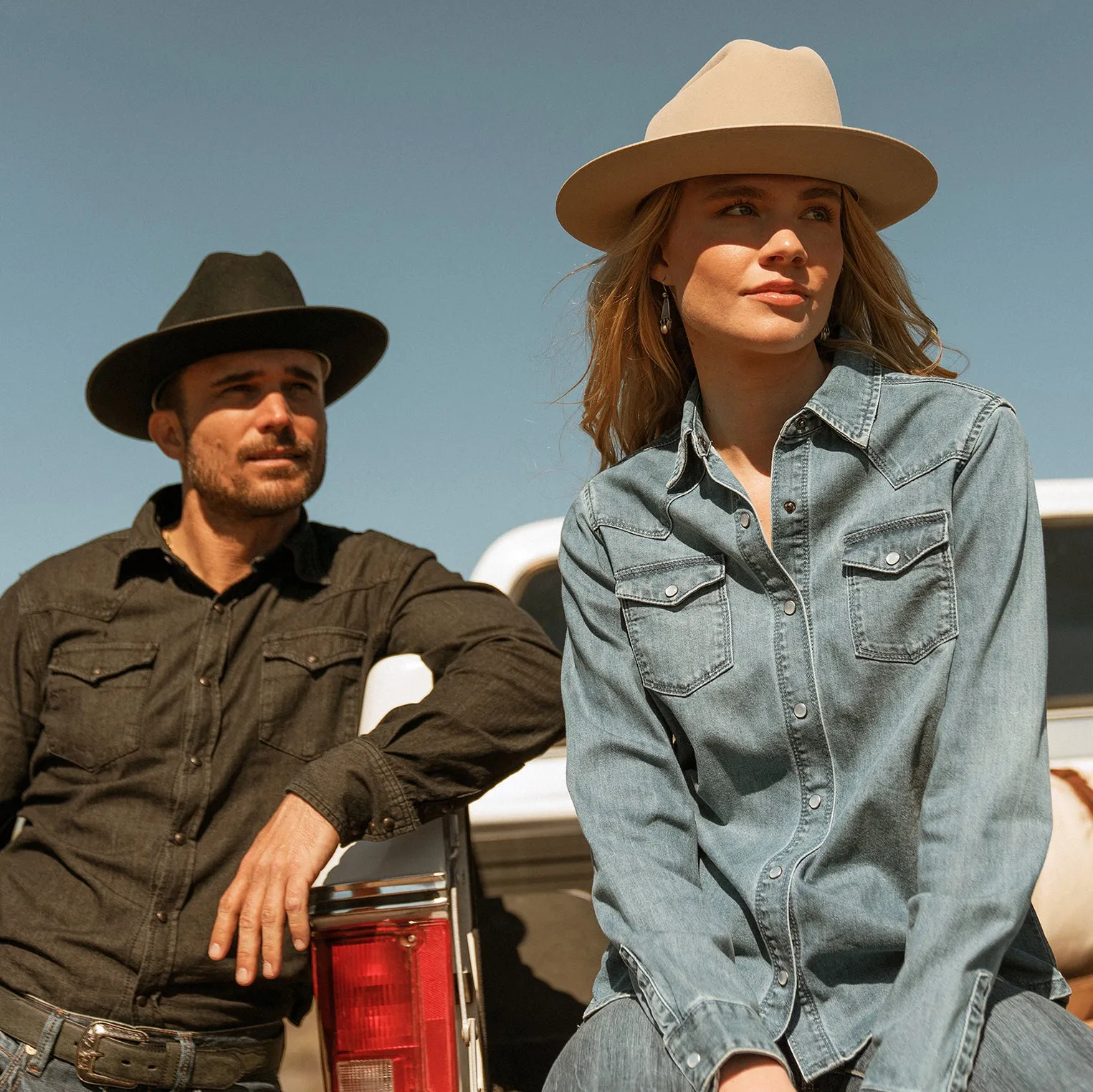 Embroidered Boyfriend Fit Denim Shirt sold by Stetson product image thumbnail 4