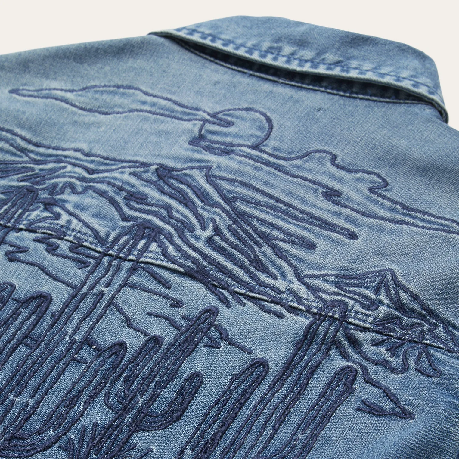 Embroidered Boyfriend Fit Denim Shirt sold by Stetson product image thumbnail 5