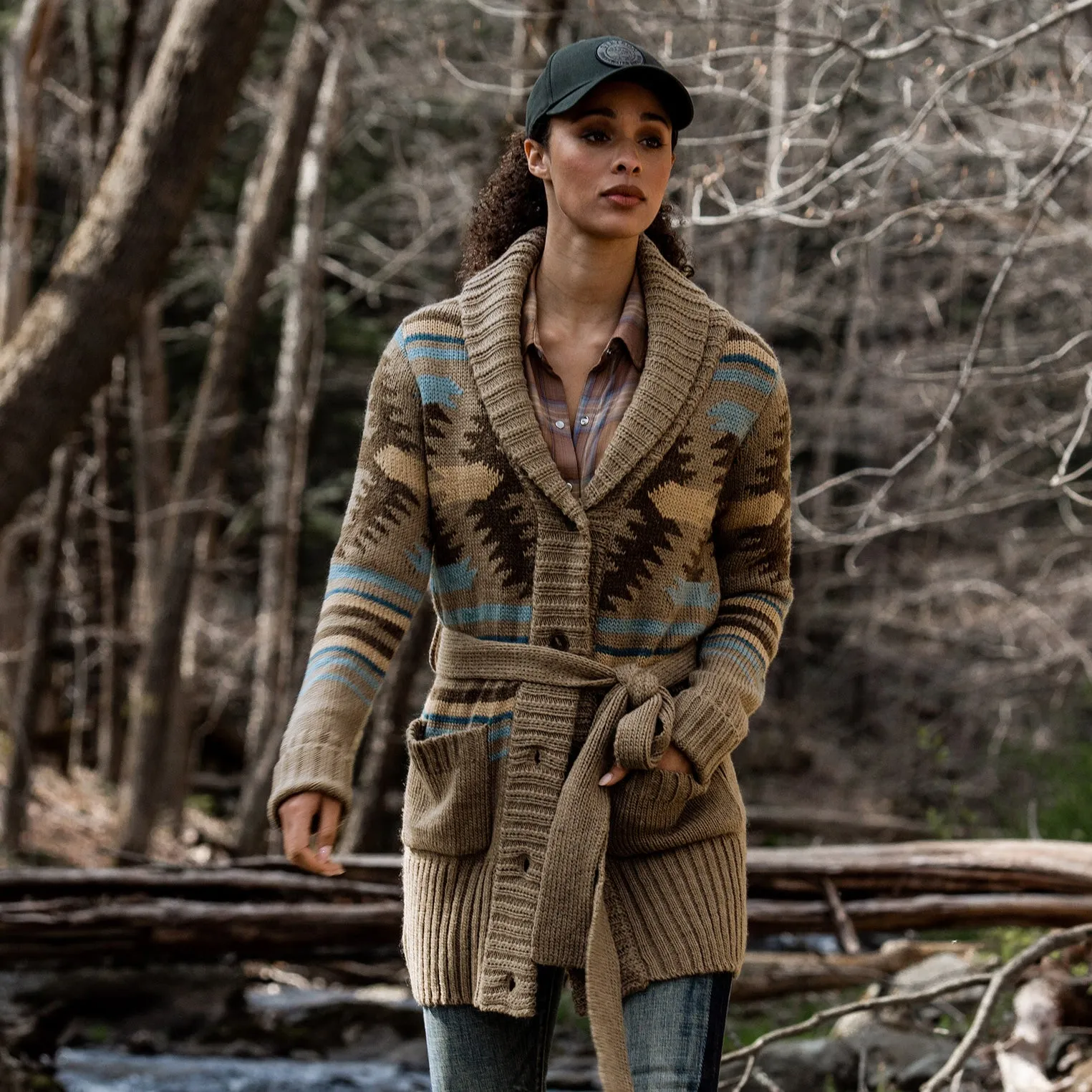 Chunky Knit Tie Sweater in Brown sold by Stetson product image thumbnail 2