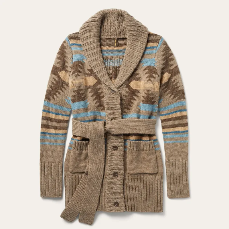 Chunky Knit Tie Sweater in Brown sold by Stetson