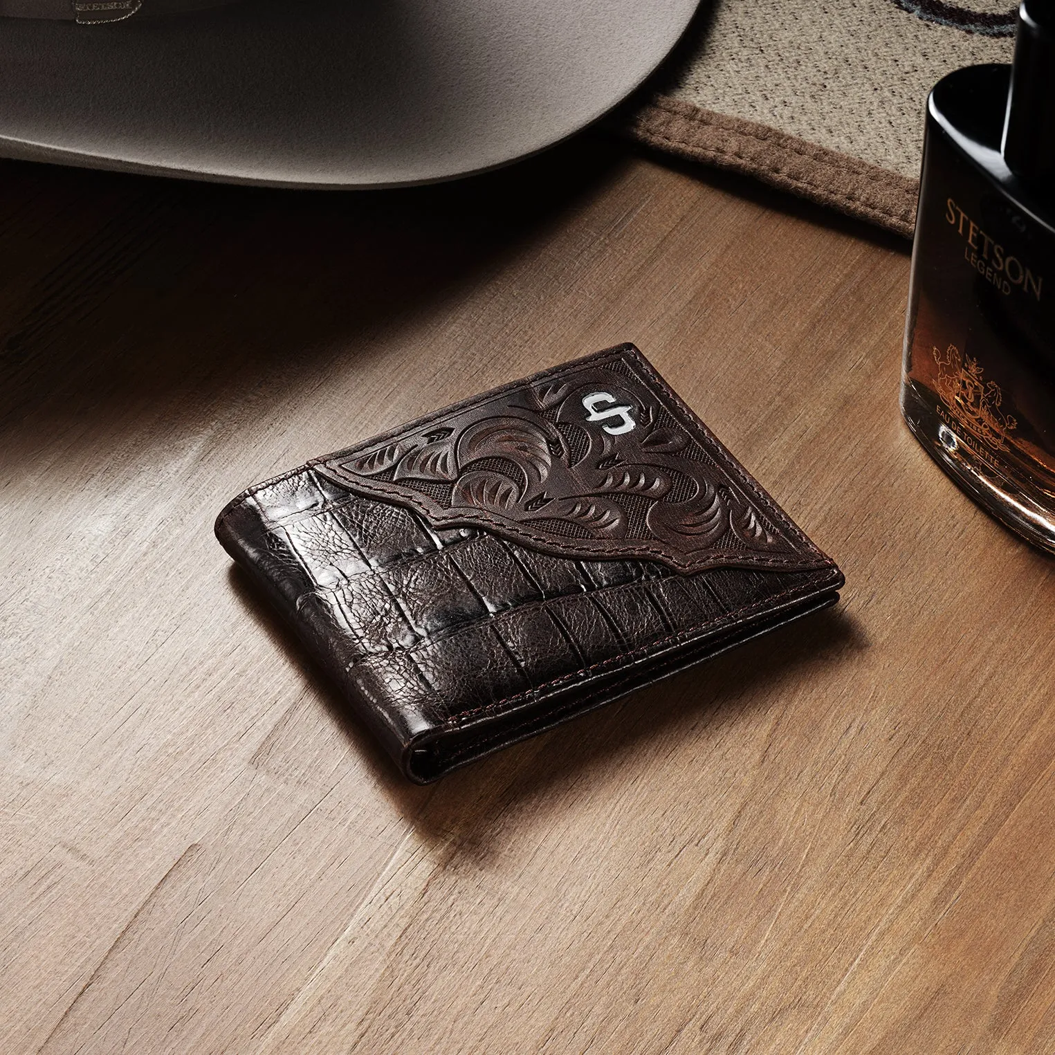 Tooled Embossed Croco Bi-Fold Wallet sold by Stetson product image thumbnail 2