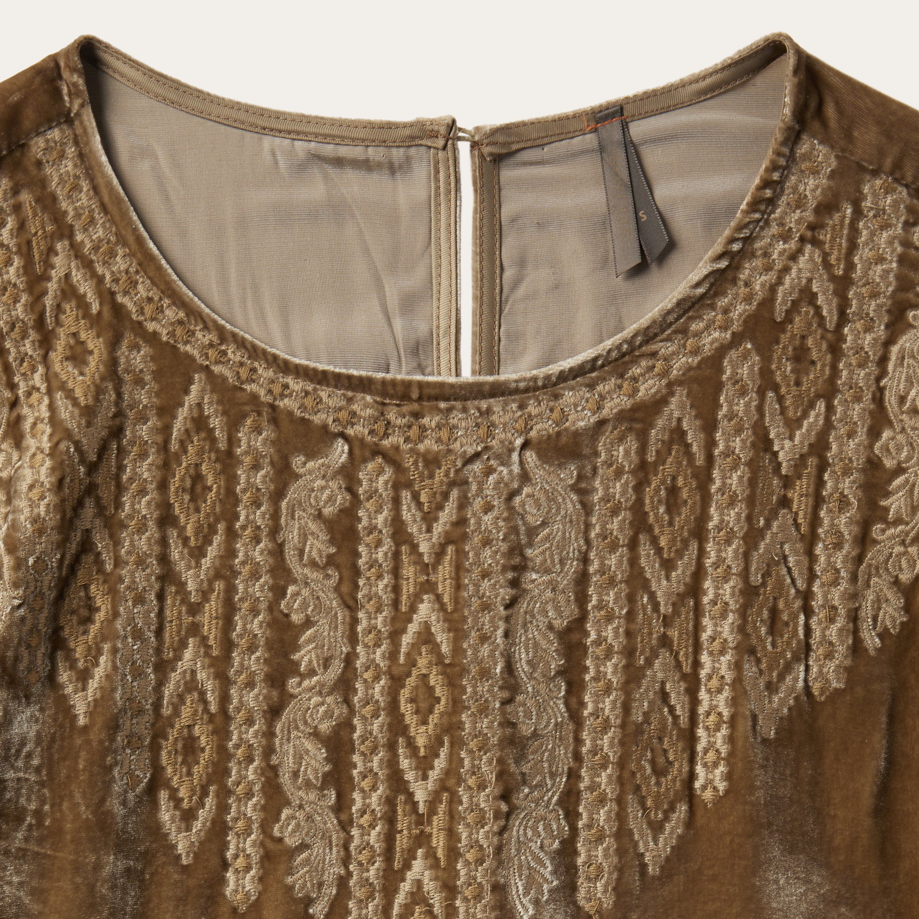 Khaki Velvet Babydoll Dress sold by Stetson product image thumbnail 3