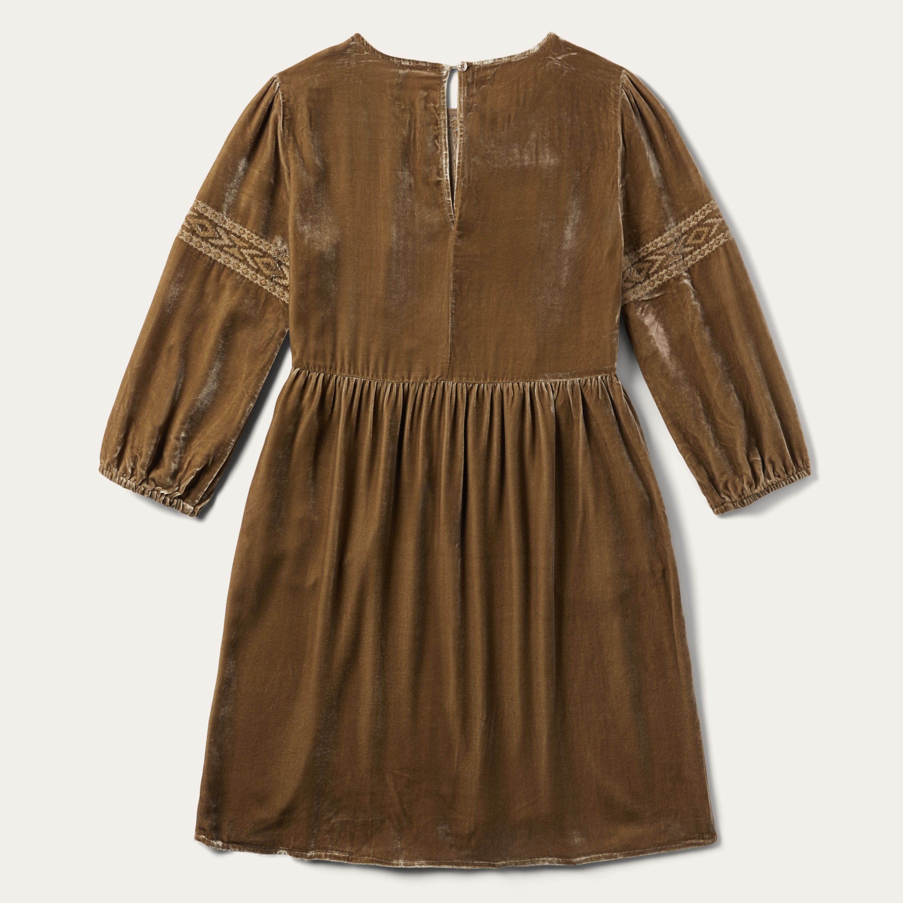 Khaki Velvet Babydoll Dress sold by Stetson product image thumbnail 2