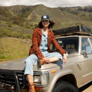 Navy Horse Patch Trucker Cap sold by Stetson