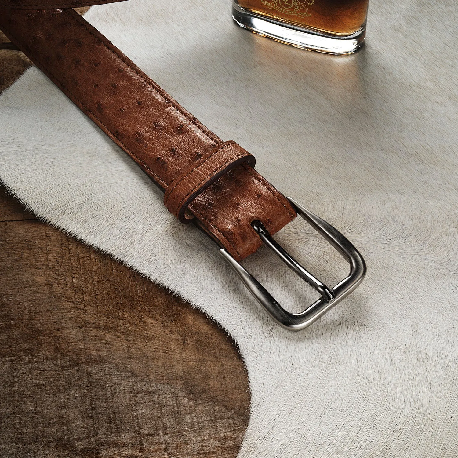 Ostrich Western Tab Belt - 1 1/4" Width sold by Stetson product image thumbnail 2