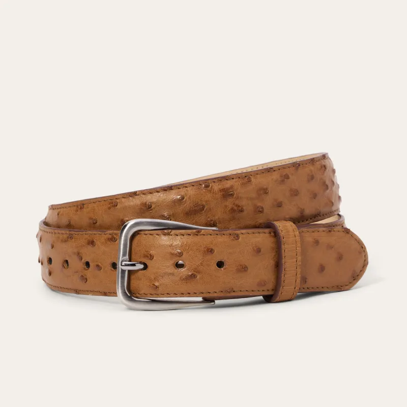 Ostrich Western Tab Belt - 1 1/4" Width sold by Stetson