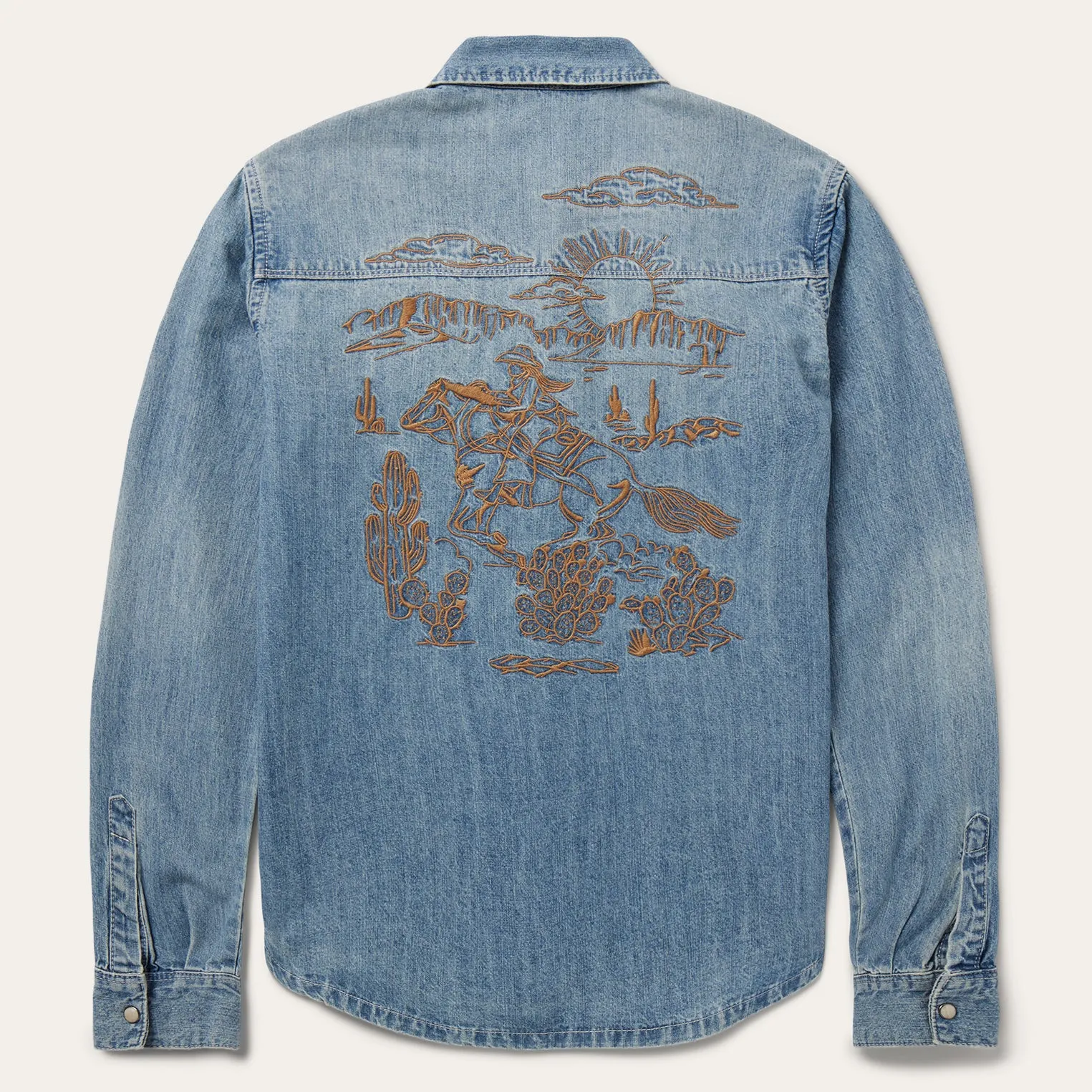 Embroidered Light Denim Shirt sold by Stetson