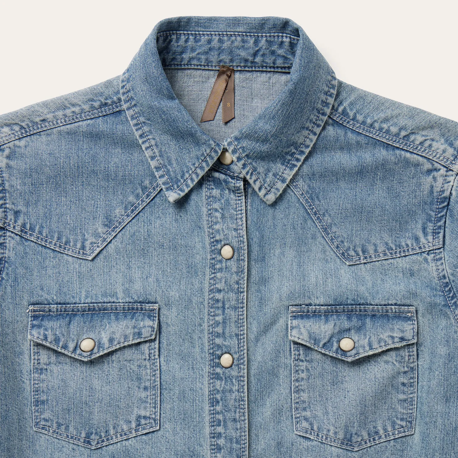 Embroidered Light Denim Shirt sold by Stetson product image thumbnail 4