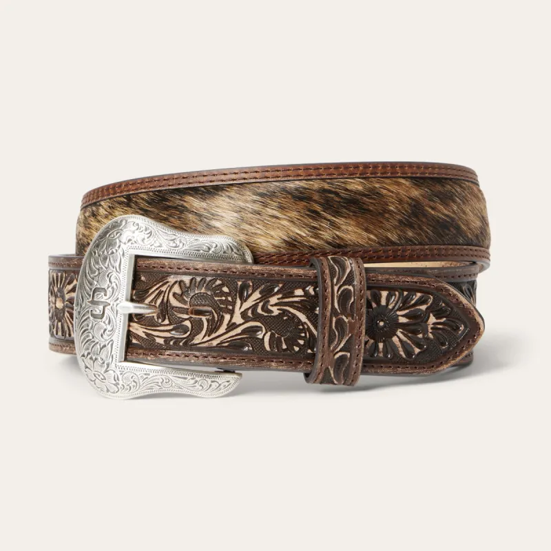 Hair-on-Hide Tooled Tab Belt sold by Stetson