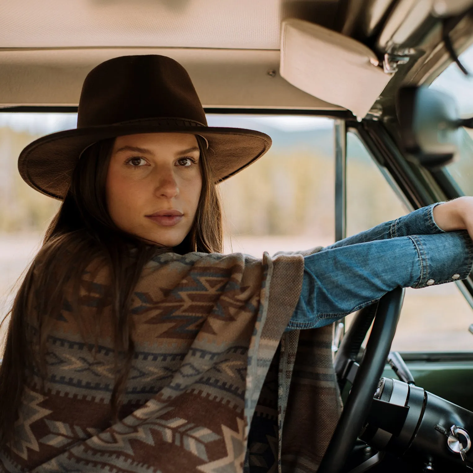 Aztec Print Sweater Poncho sold by Stetson product image thumbnail 2