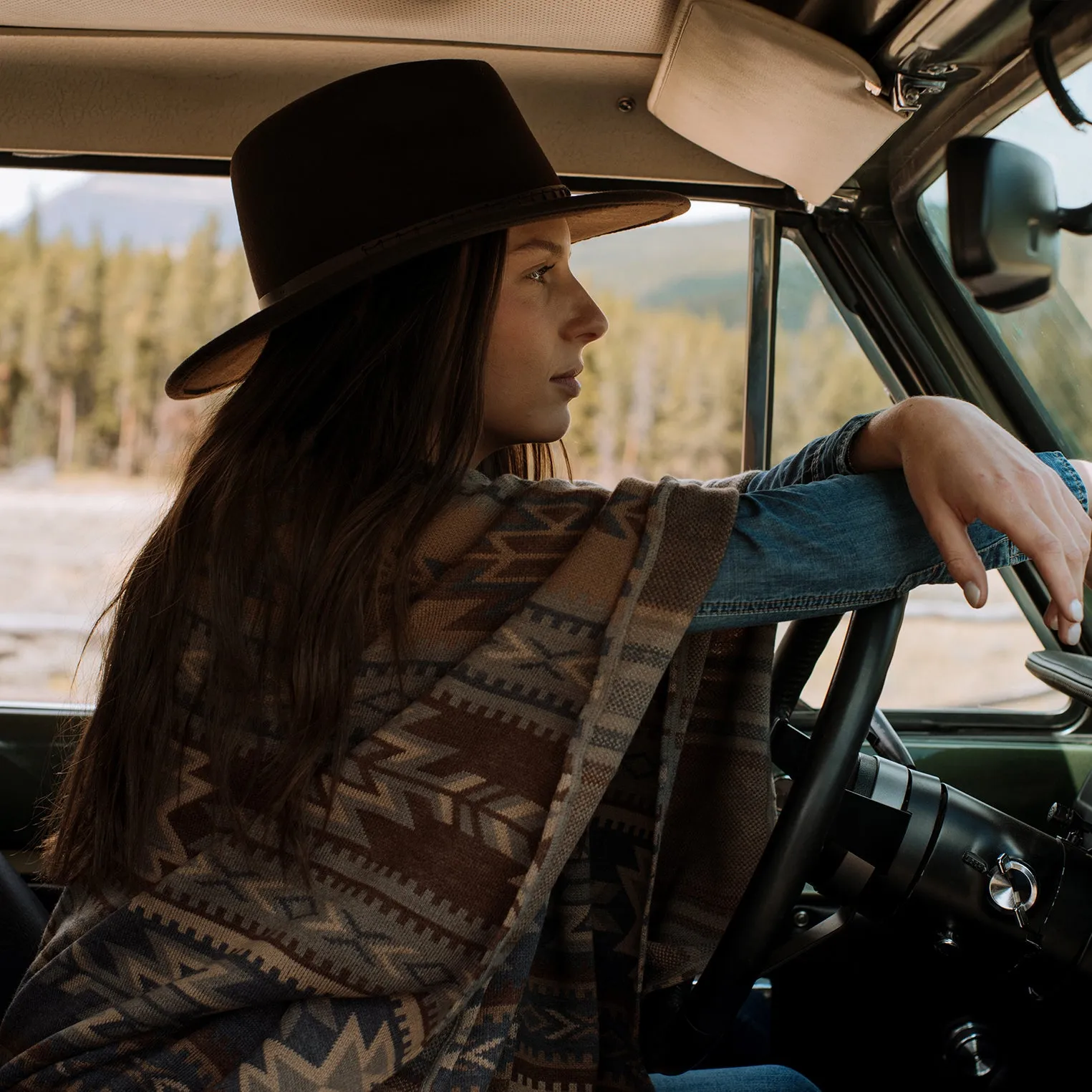 Aztec Print Sweater Poncho sold by Stetson product image thumbnail 3