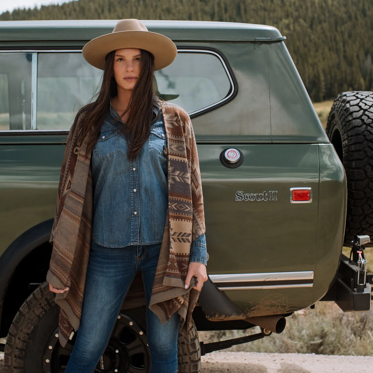 Aztec Print Sweater Poncho sold by Stetson product image thumbnail 4