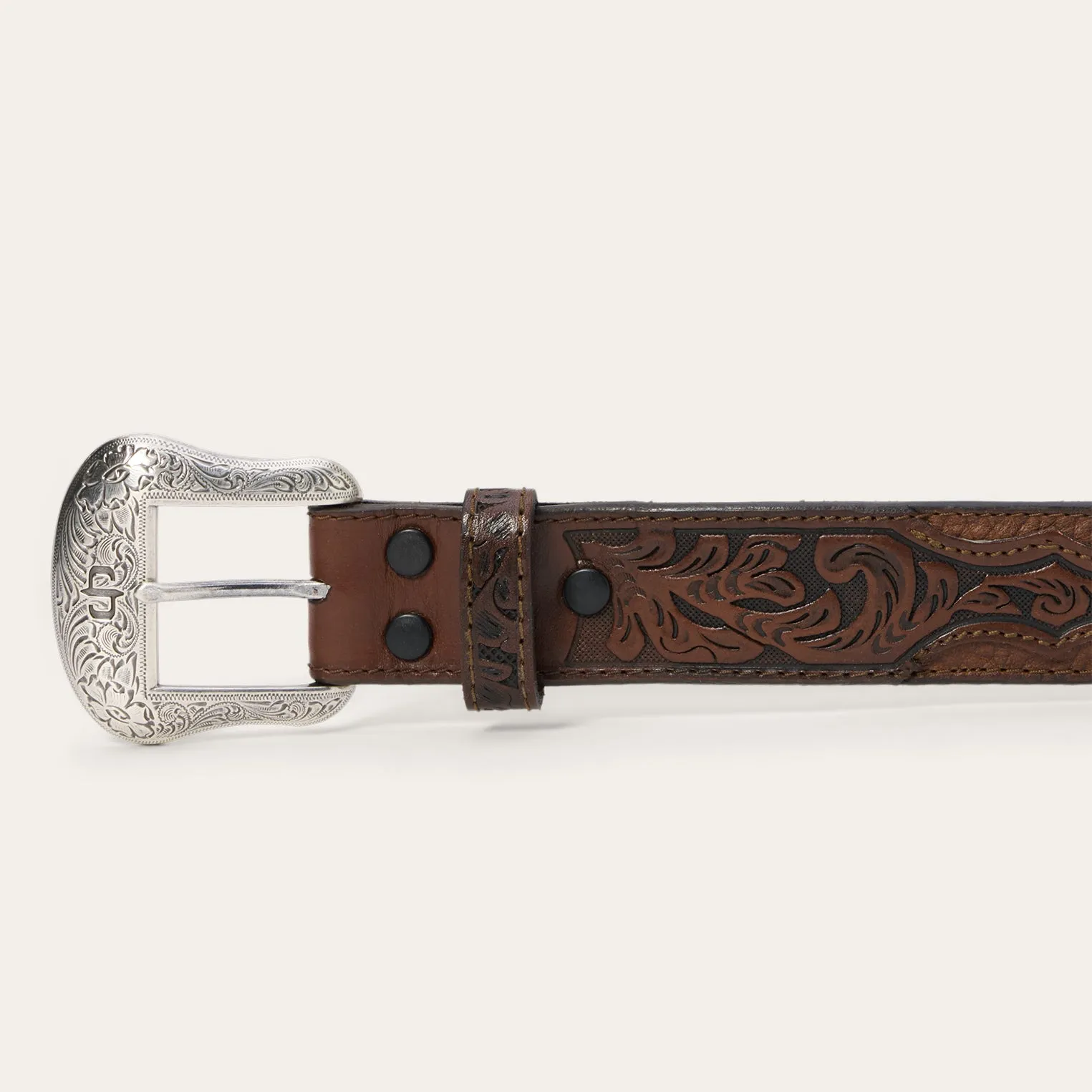 Bison Leather Tooled Tab Belt sold by Stetson product image thumbnail 5