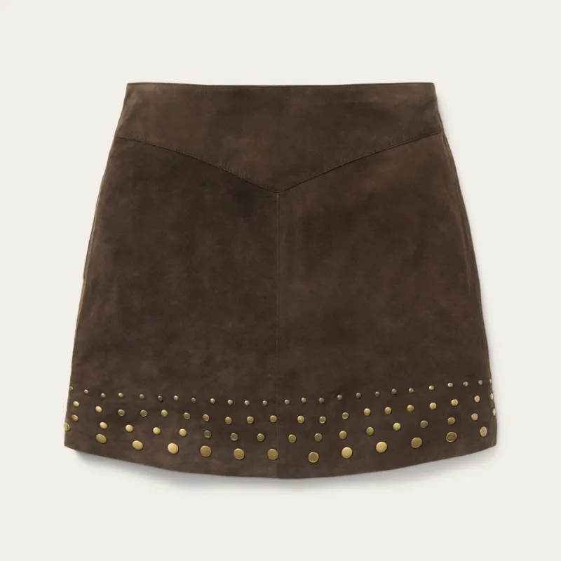 Lamb Suede Skirt with Nailheads sold by Stetson