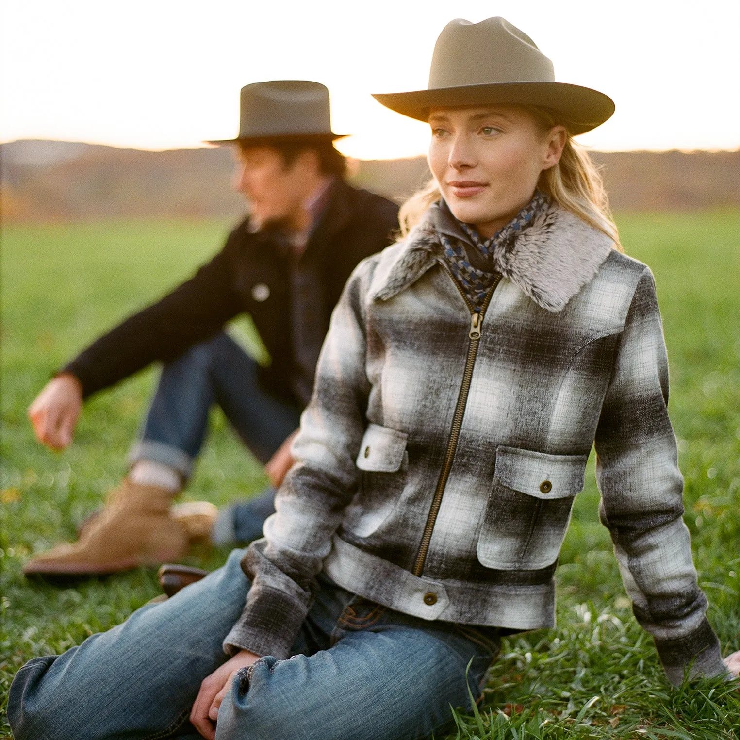Plaid Cropped Jacket sold by Stetson product image thumbnail 2