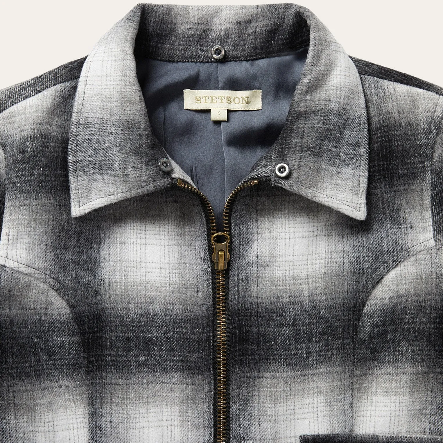 Plaid Cropped Jacket sold by Stetson product image thumbnail 4