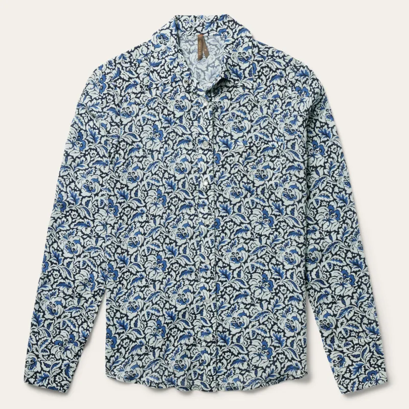 Indigo Tapestry Print Shirt sold by Stetson