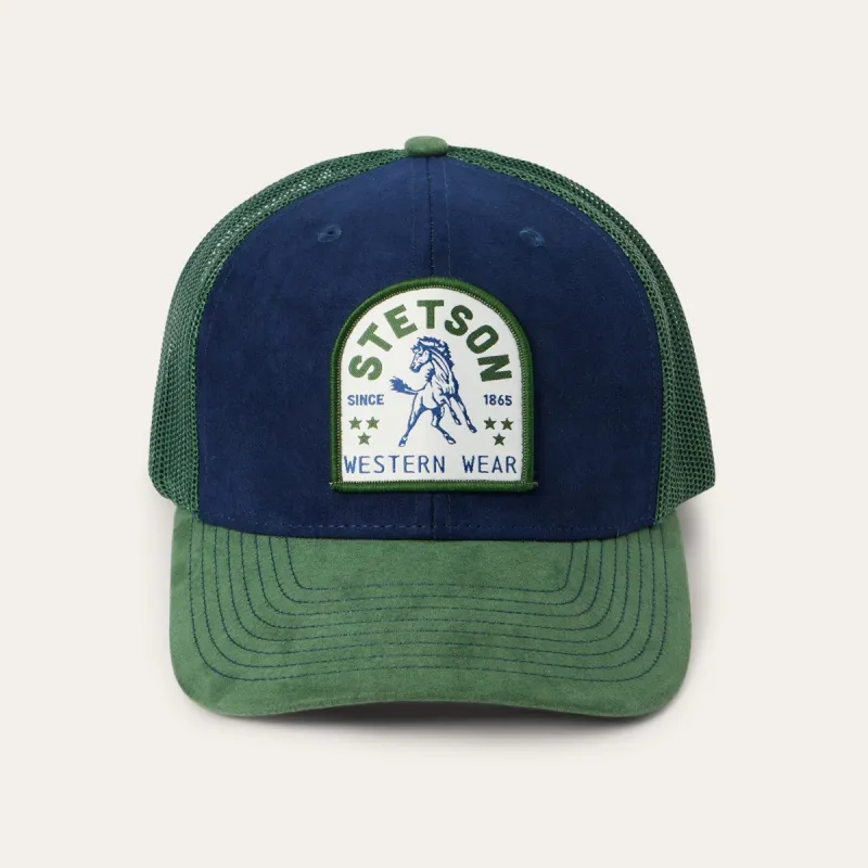 Navy Horse Patch Trucker Cap sold by Stetson