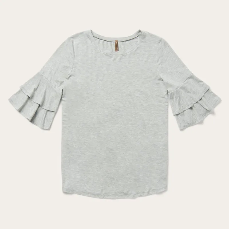 Heather Grey Jersey Boho Top sold by Stetson