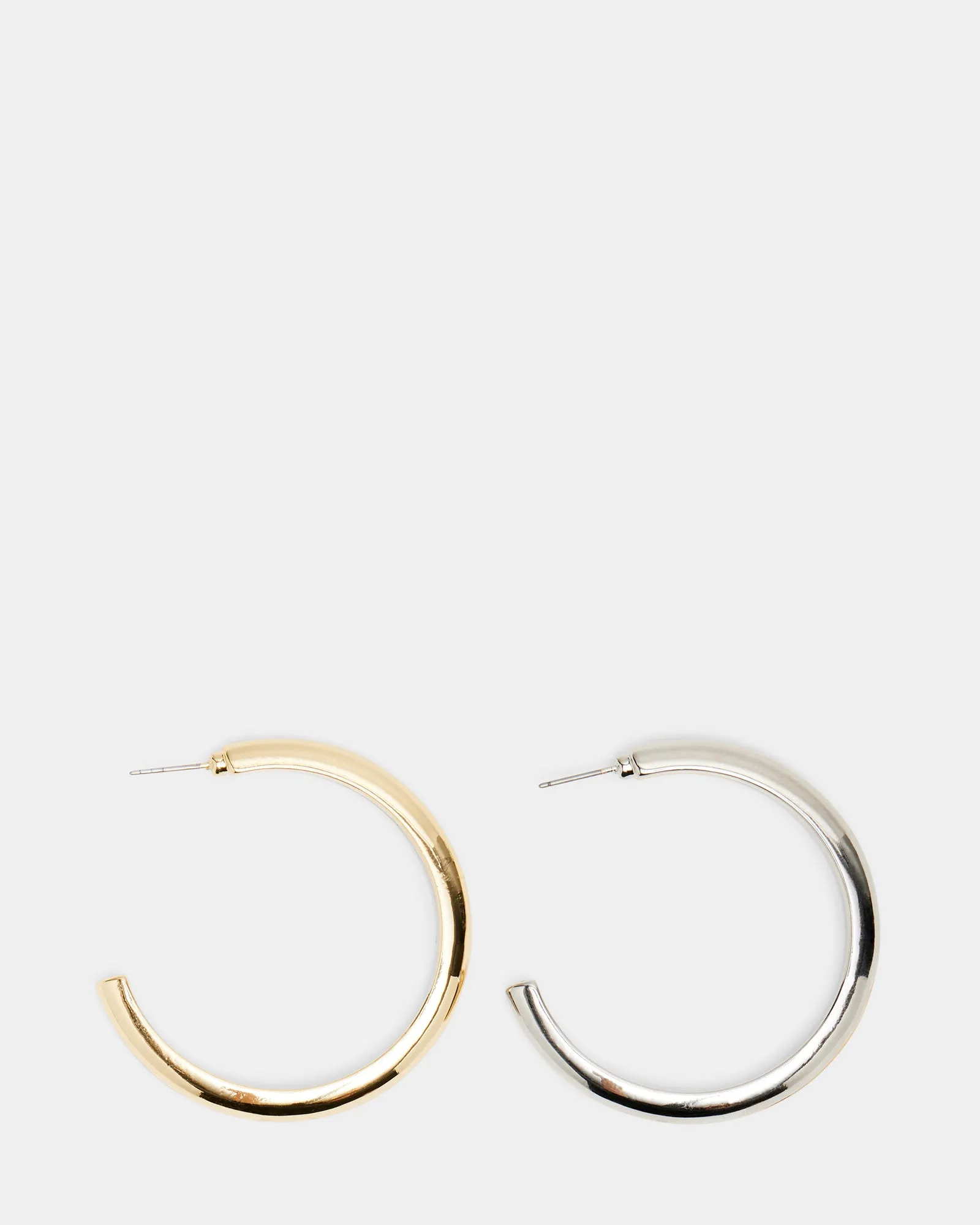 LARGE TWO TONE HOOP EARRINGS MULTI sold by Steve Madden
