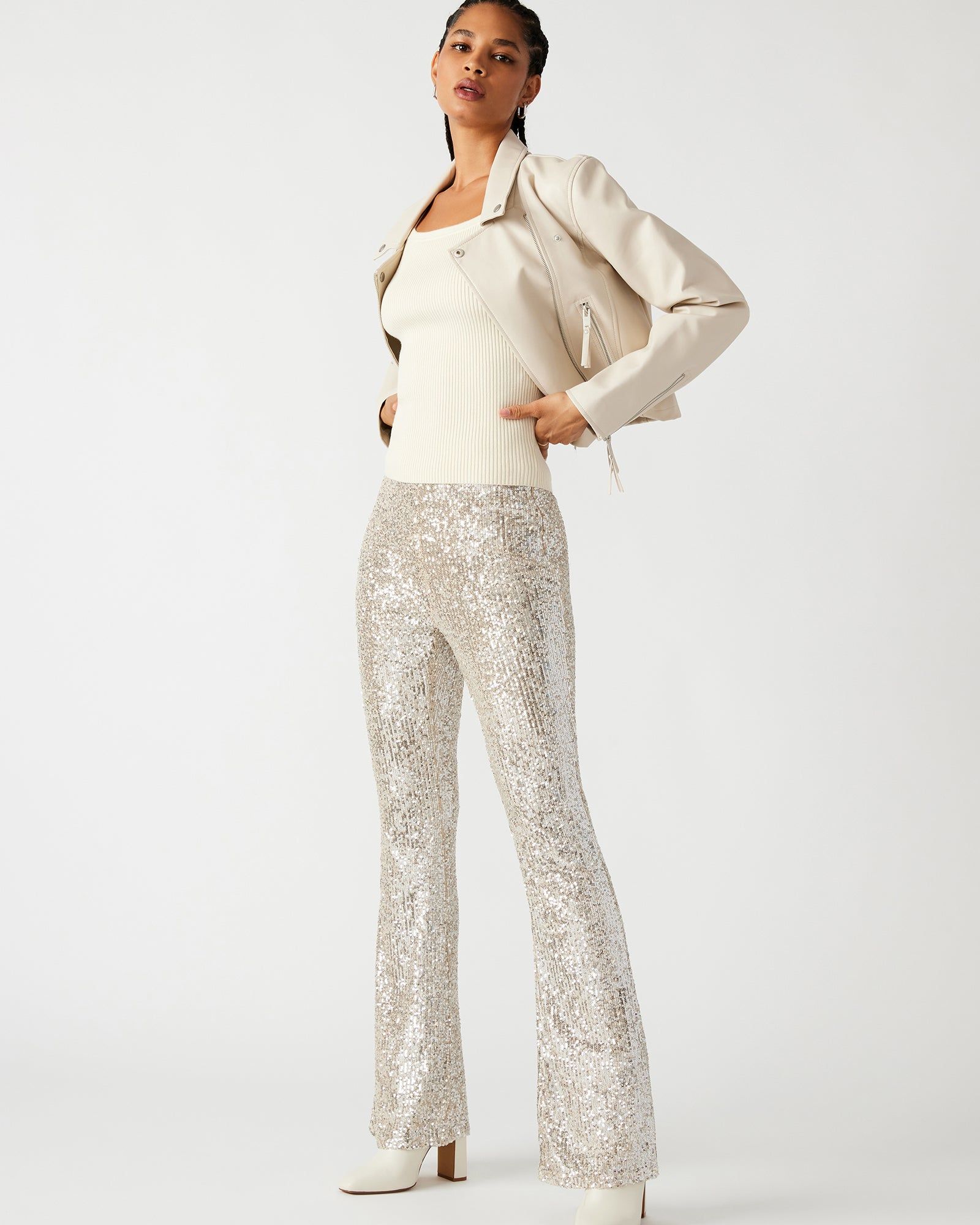 CITRINA SEQUIN PANT SILVER sold by Steve Madden