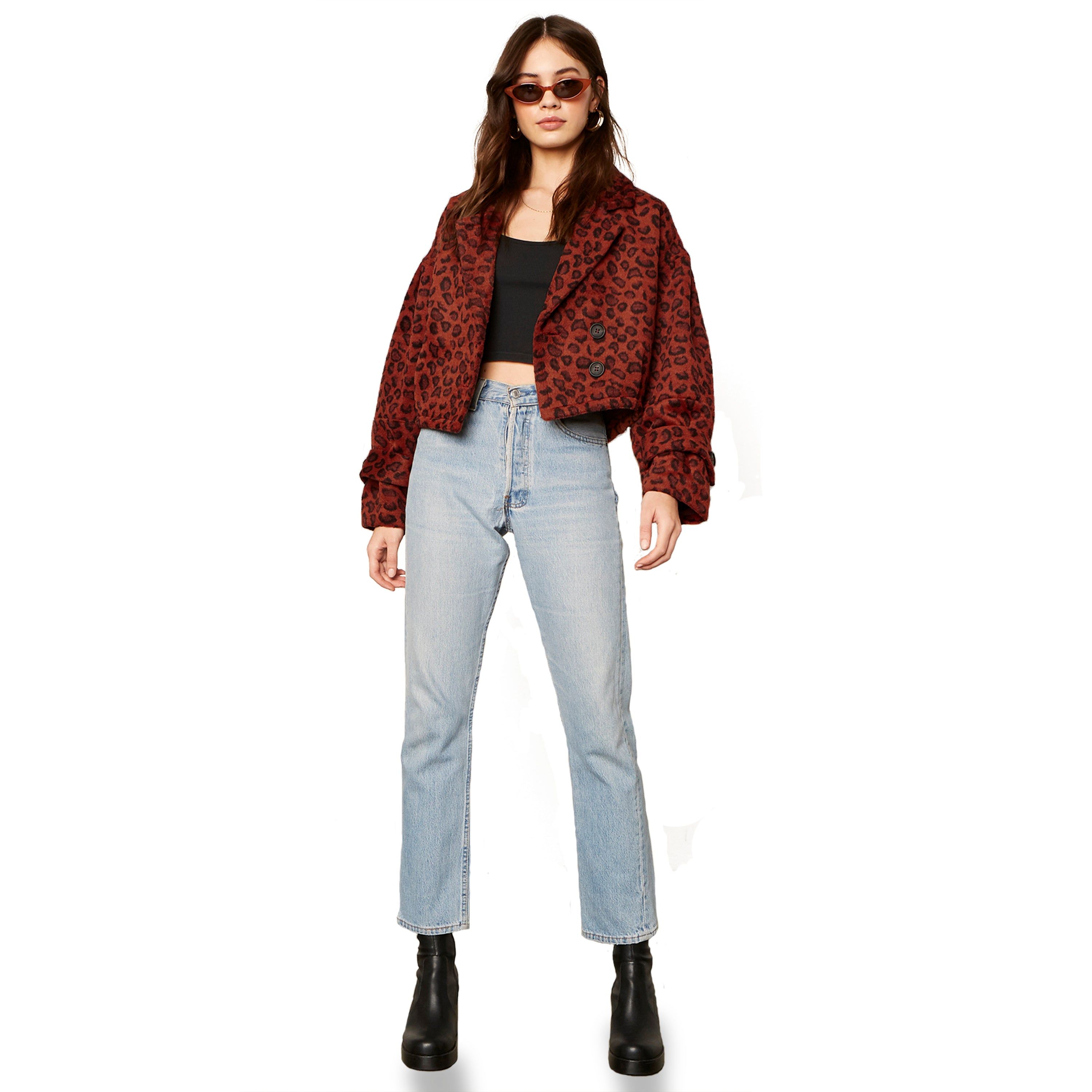 WOW MOMENT LEOPARD JACKET RUST sold by Steve Madden product image thumbnail 2