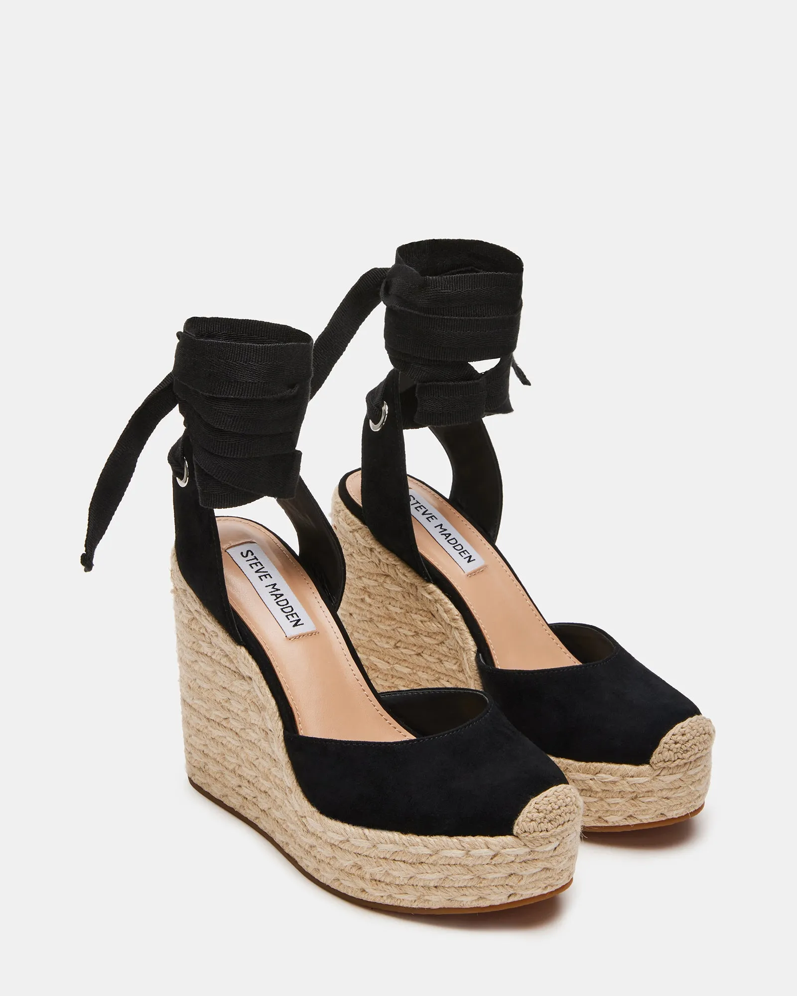 ヤマト便発☆編み上げ【Steve Madden】LOCKET 厚底 サンダル LOCKET BLACK SUEDE | Parallel