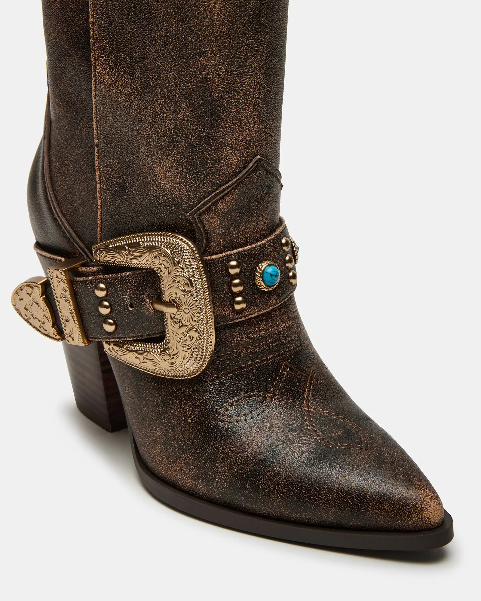 LASSO BUCKLE BROWN DISTRESSED sold by Steve Madden product image thumbnail 3