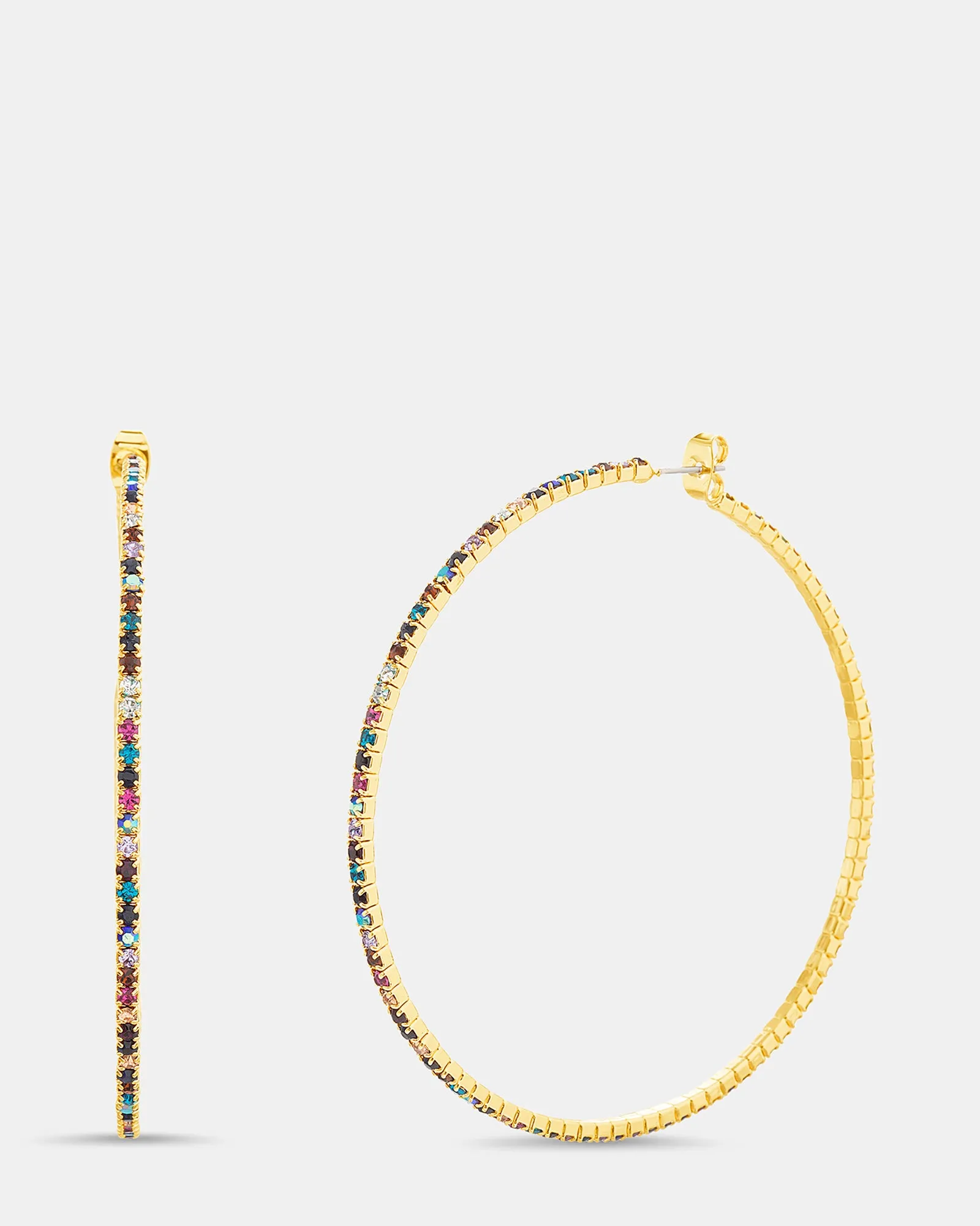 CRYSTAL HOOPS RAINBOW MULTI sold by Steve Madden