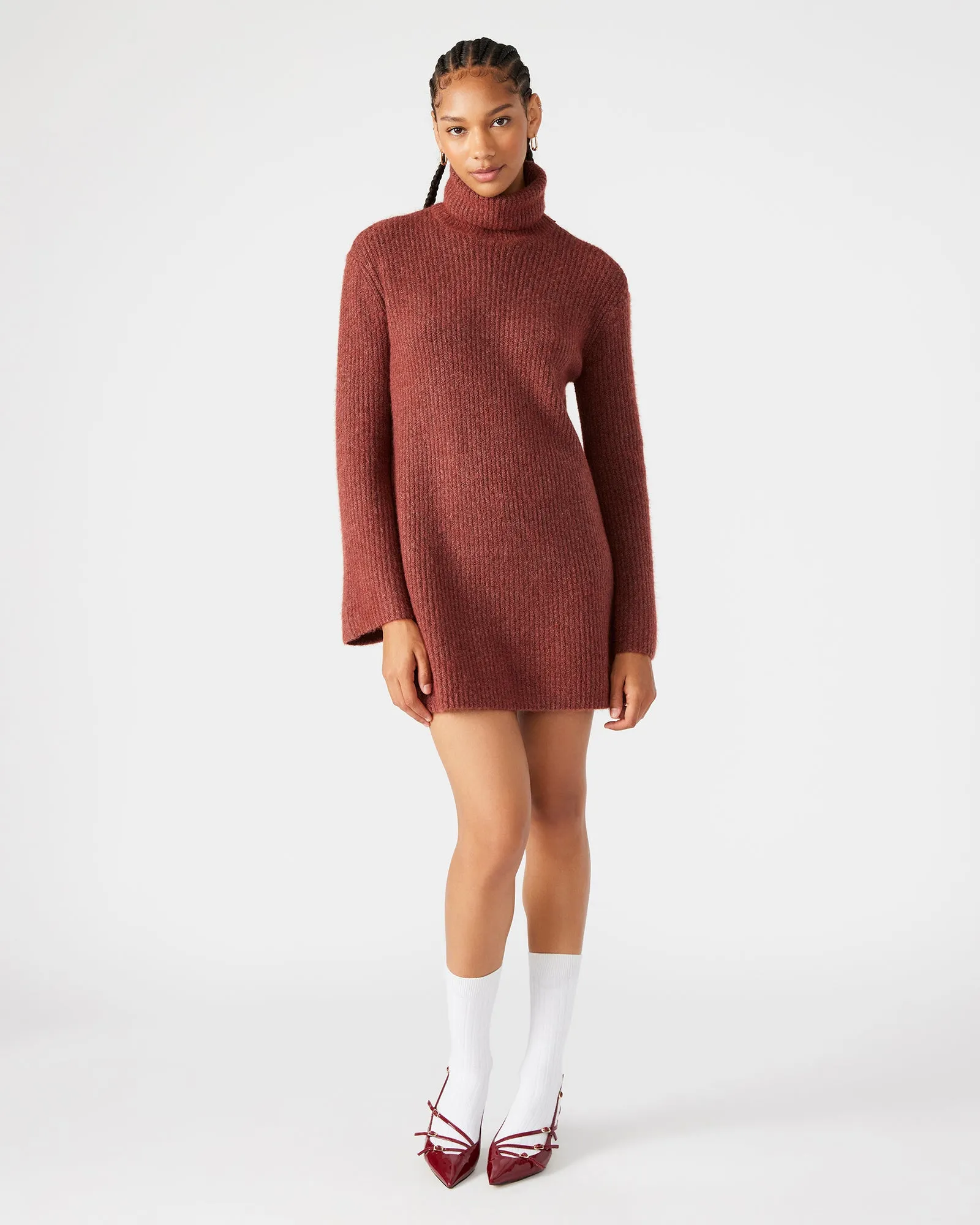 ABBIE SWEATER DRESS RUST sold by Steve Madden