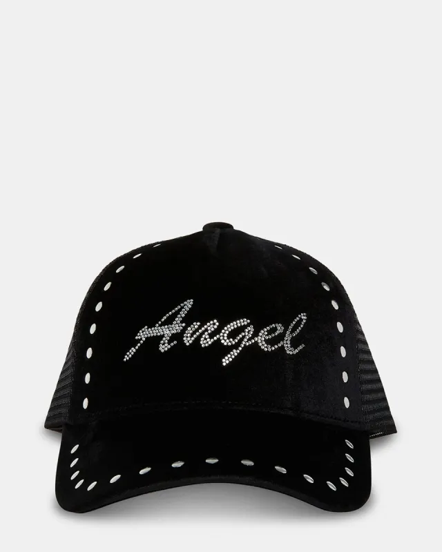 VELVET ANGEL TRUCKER HAT BLACK sold by Steve Madden