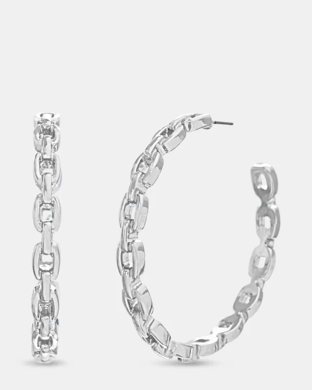 CHAIN HOOPS SILVER sold by Steve Madden