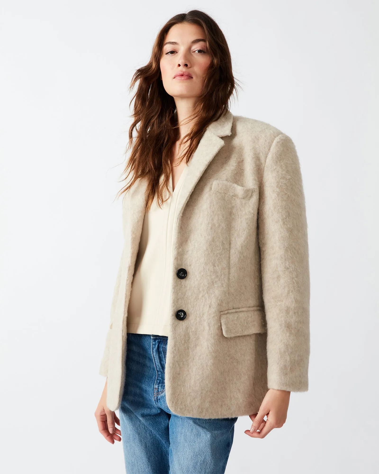 NANA BLAZER COAT BEIGE sold by Steve Madden