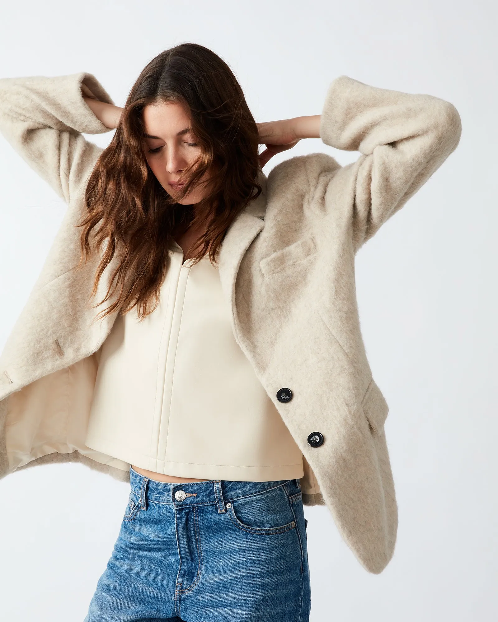 NANA BLAZER COAT BEIGE sold by Steve Madden product image thumbnail 2